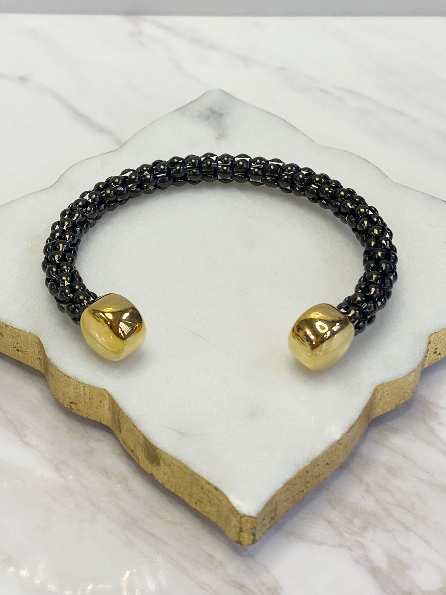 Pulsera Negro/Dorado - Plateada Acero Inoxidable Unisex